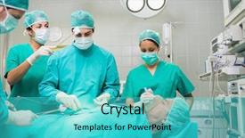  Presentation with theatre nurse - Amazing theme having surgeon in an operating theatre backdrop and a cyan colored foreground