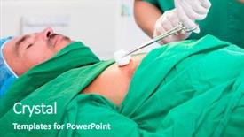  Presentation with orthopedic - PPT theme having surgeon in operating room background and a ocean colored foreground