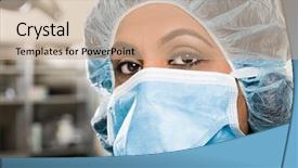  Presentation with theatre - Beautiful PPT theme featuring surgeon in operating theatre backdrop and a soft green colored foreground