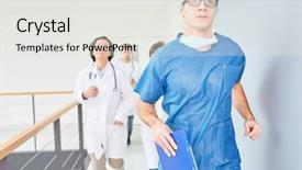  Presentation with surgery - Presentation theme featuring surgeon runs to surgery emergency background and a white colored foreground