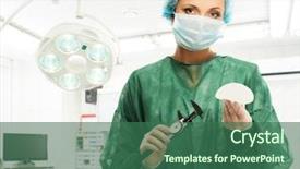  Presentation with breast surgery - PPT layouts having surgeon woman with silicon breast background and a  colored foreground