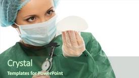  Presentation with silicon valleyt - Beautiful presentation design featuring surgeon woman with silicon breast backdrop and a  colored foreground