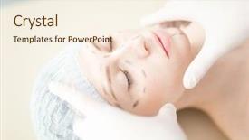  Presentation with plastic - PPT theme consisting of surgeons - gloved hands of plastic surgeon background and a cream colored foreground