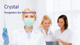  Presentation with injection plastic - Slides having plastic surgeons - healthcare and medicine concept background and a sky blue colored foreground