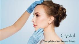  Presentation with plastic surgery - Slides enhanced with surgeons - people cosmetology plastic surgery background and a sky blue colored foreground