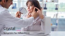  Presentation with lean operation - Slide deck having surgeons - plastic surgeon preparing for operation background and a light gray colored foreground