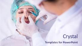  Presentation with research methodology flowchart information operation - PPT layouts having surgeons - plastic surgeon preparing for operation background and a sky blue colored foreground