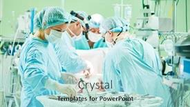  Presentation with nurse - Audience pleasing presentation design consisting of surgeons-at-work-female-nurse backdrop and a arctic colored foreground