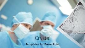  Presentation with theater - Cool new slides with surgeons-examining-x-ray backdrop and a light blue colored foreground