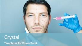  Presentation with injection - Amazing PPT theme having surgery - beautifying a male backdrop and a light blue colored foreground