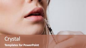  Presentation with lips - PPT theme consisting of surgery - cropped picture of young woman background and a coral colored foreground