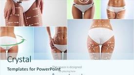  Presentation with body fat - Beautiful slide deck featuring surgery - fat lose liposuction sport fitness backdrop and a sky blue colored foreground