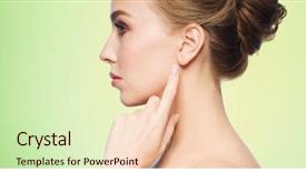  Presentation with green beauty - PPT theme enhanced with surgery - health people and beauty concept background and a lemonade colored foreground