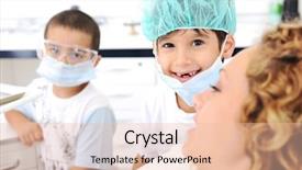  Presentation with teeth - Theme having oral surgery - kid teeth checkup at dentist's background and a lemonade colored foreground