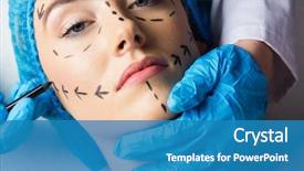  Presentation with peaceful - Beautiful slide deck featuring surgery - peaceful young patient with dotted backdrop and a teal colored foreground