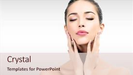  Presentation with grey - Presentation design featuring surgery - pretty woman against a grey background and a lemonade colored foreground