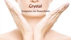  Presentation with hands and face - Presentation theme having woman's face and hands background and a lemonade colored foreground