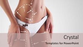  Presentation with woman body - PPT layouts having surgery abdomen - body of young and beautiful background and a mint green colored foreground