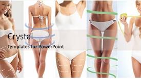  Presentation with body fat - Cool new theme with surgery abdomen - collage of different photos backdrop and a soft green colored foreground