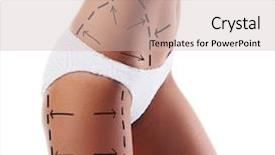  Presentation with body fat - Audience pleasing presentation theme consisting of surgery abdomen - female body with the drawing backdrop and a soft green colored foreground