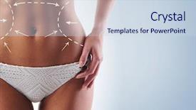  Presentation with body fat - Audience pleasing slide set consisting of surgery abdomen - female body with the drawing backdrop and a sky blue colored foreground