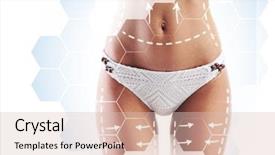  Presentation with medical mhealth healthcare concept - Presentation design featuring surgery abdomen - healthcare dieting sport and beauty background and a lemonade colored foreground