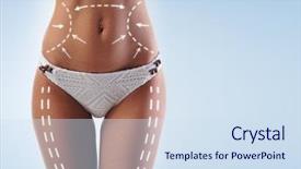  Presentation with body fat - Amazing presentation design having surgery abdomen - sporty and fit girls body backdrop and a sky blue colored foreground