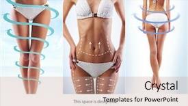  Presentation with slim body - Audience pleasing presentation theme consisting of surgery abdomen - women slim body in swimwear backdrop and a coral colored foreground