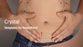  Presentation with plastic surgery - Colorful slide deck enhanced with surgery abdomen - young male body with marks backdrop and a coral colored foreground