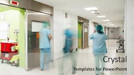  Presentation with surgery - PPT theme having surgery blurred doctors hospital background and a light gray colored foreground