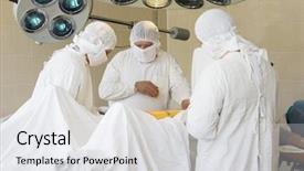  Presentation with work the word in your life - PPT theme featuring surgery equipment - surgeons at work background and a  colored foreground