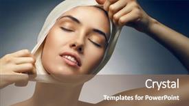  Presentation with surgery - Audience pleasing PPT layouts consisting of surgery free - beauty woman on the blue backdrop and a violet colored foreground