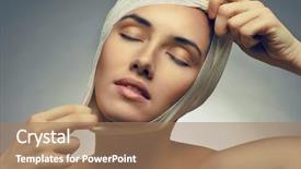  Presentation with surgery - Audience pleasing slide deck consisting of surgery free - beauty woman on the blue backdrop and a coral colored foreground