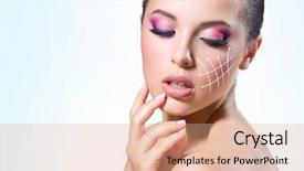  Presentation with surgery - Presentation having surgery free - massage lines on the girl background and a coral colored foreground