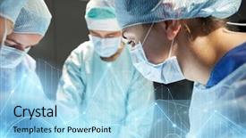  Presentation with surgery room - Audience pleasing slide deck consisting of surgery healthcare medicine and people backdrop and a arctic colored foreground