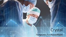  Presentation with surgery room - Beautiful slide deck featuring surgery healthcare medicine and people backdrop and a light blue colored foreground