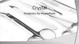  Presentation with medical instruments - Cool new slide deck with surgery instruments isolated on white backdrop and a white colored foreground