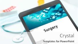  Presentation with body repair - Presentation design featuring surgery-medical-procedures-a-medical background and a white colored foreground
