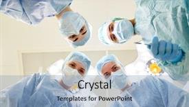  Presentation with surgery room - PPT theme having surgery medicine and people concept background and a  colored foreground