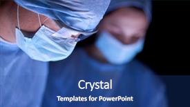  Presentation with nurse team - Amazing presentation theme having surgery nurse - team surgeon at work backdrop and a ocean colored foreground