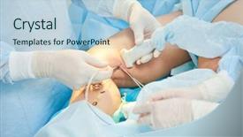  Presentation with vein - Beautiful PPT theme featuring surgery of varix vein backdrop and a light blue colored foreground