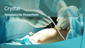  Presentation with vein - Presentation theme enhanced with surgery of varix vein background and a ocean colored foreground