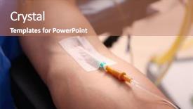  Presentation with infusion - Amazing slides having medical cannula - male arm with infusion drip backdrop and a coral colored foreground