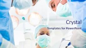  Presentation with emergency situation - Amazing presentation design having nurse anesthetist - hospital - surgery team backdrop and a sky blue colored foreground