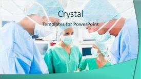  Presentation with emergency situation - Theme featuring cleanroom operation theater - hospital - surgery team background and a sky blue colored foreground