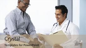  Presentation with surgery - Slides featuring surgery with male patient background and a coral colored foreground