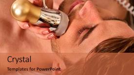  Presentation with ultrasound machine - Slides with surgical - skin resurfacing procedure facial procedure background and a red colored foreground