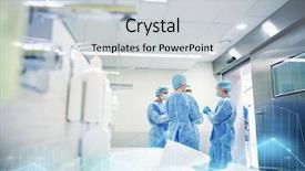  Presentation with surgery room - PPT theme enhanced with surgical - surgery medicine and people concept background and a light gray colored foreground