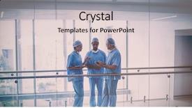  Presentation with digital hospital - Presentation theme having surgical - team of surgeons discussing background and a lemonade colored foreground