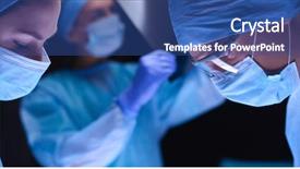  Presentation with operating room - Beautiful theme featuring surgical - team surgeon at work backdrop and a ocean colored foreground